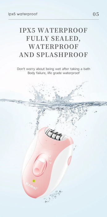 Kemei Epilator Man Women Electric Lady Body Hair Remover Removal Shaver Leg Armpit Face Hair Depilatory Rechargeable 2 Speeds