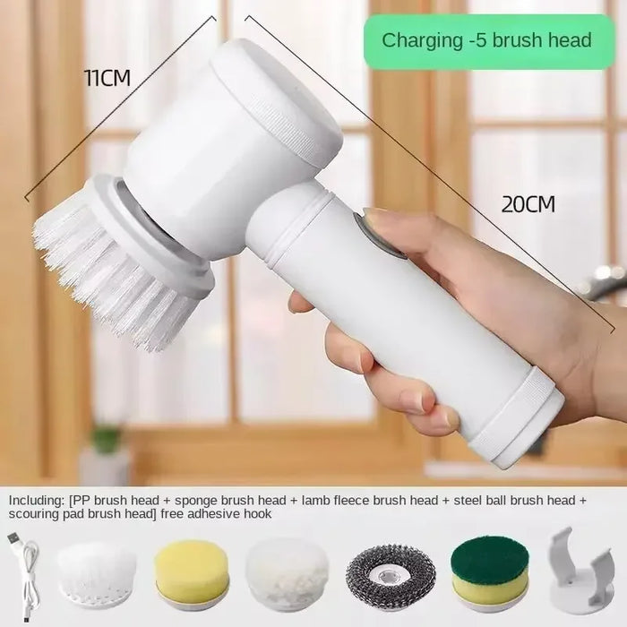 New 5in1 Electric Spin Scrubber,Bathroom Cleaning Brush Power Scrubber with 5 Replaceable Brush Heads, Electric Cleaning Brush