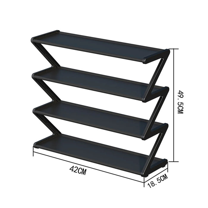 Storage Shoe Stand Organizer For Closet Entryway Hallway, Multi-layer Assembly Z-shaped Shoe Rack, 4-Tier Small Shoe Rack