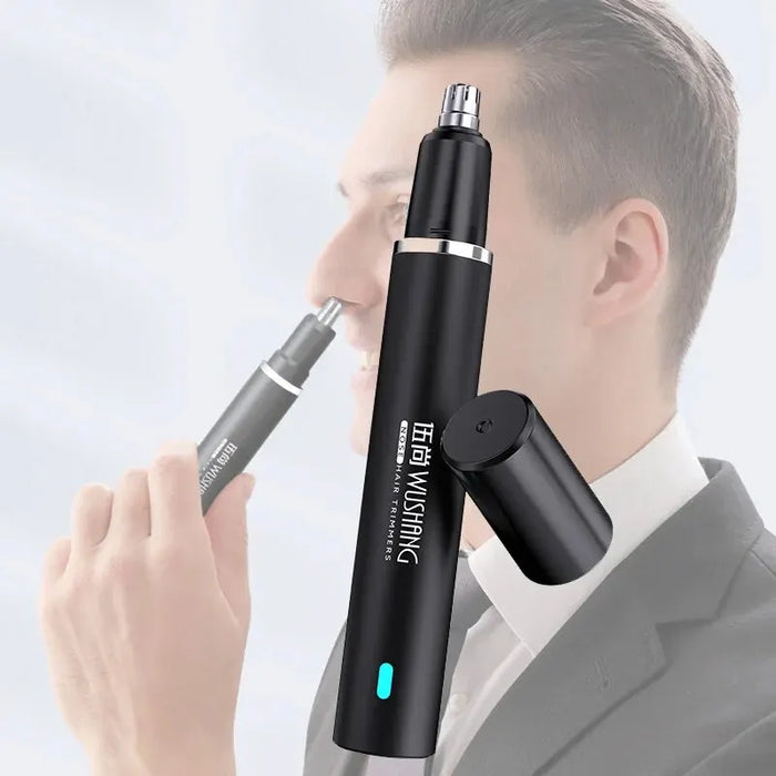 Black Electric Nose Hair Trimmer USB Charging Available With Low Noise High Torque High Speed Motor Washable Nasal Hair