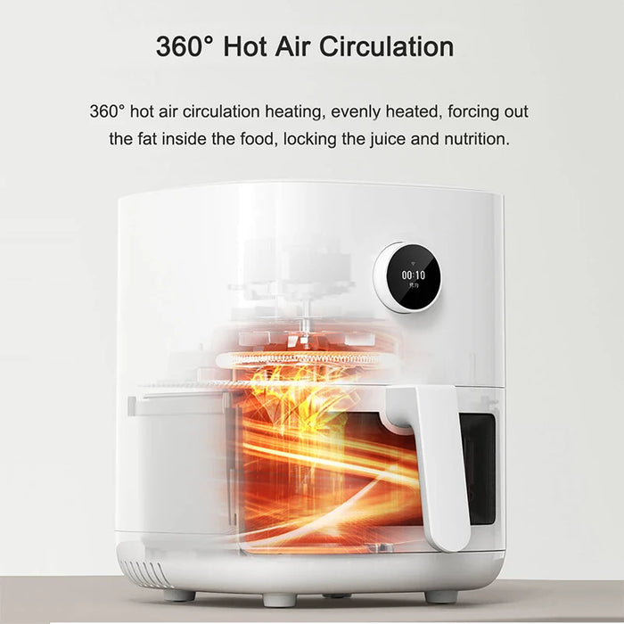 XIAOMI MIJIA Smart Air Fryer Pro 4L Hot Oven Cooker Viewable Window APP Timing OLED Screen Without Oil 360° Hot Air Deep Fryer