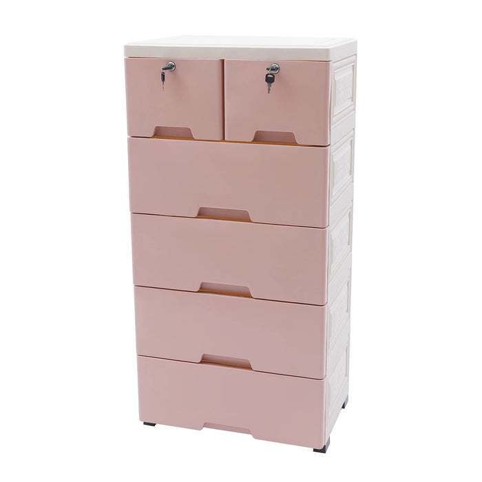 Classic 6 Drawer Plastic Dresser Storage Tower Closet Organizer Unit for Home Office Bedroom