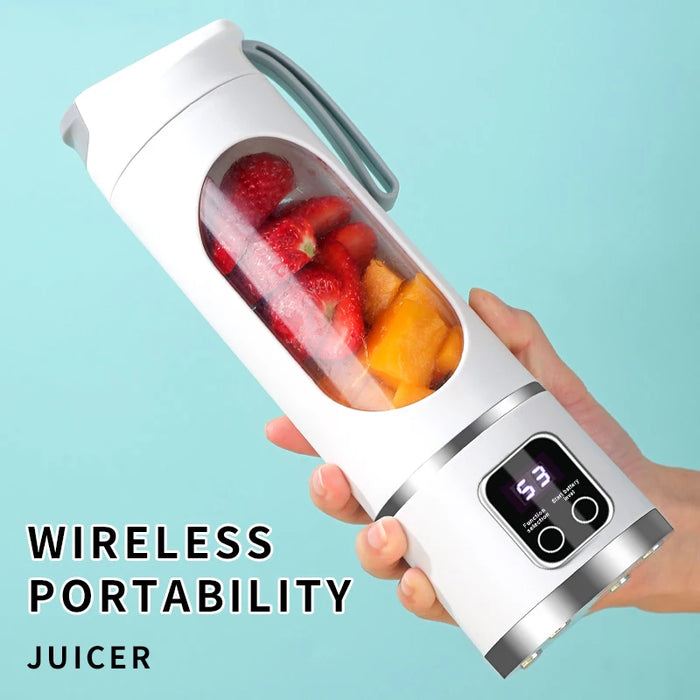 450ml Fruit Juicer 12 Blades 3 Gears USB Rechargeable Portable Blender Ice Crusher for Shakes and Smoothies Juicer Cup