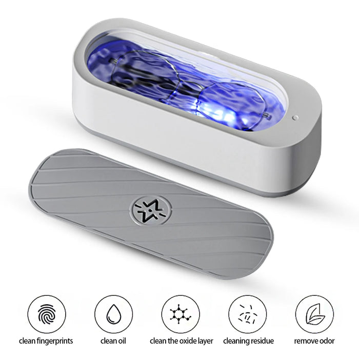 Ultrasonic Cleaner Mini USB Rechargeable Portability Multifunctional Vibration Glasses Jewelry Braces Cleaning Machine Household