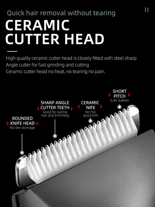 Kemei Electric Hair Clipper Professional Sensitive Area Haircuts Machine IPX7 Waterproof Body Trimmer with Charging Base KM-1838