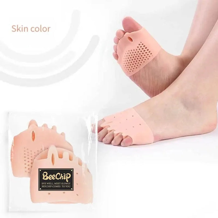 2pcs Silicone Forefoot Pads Gel Insoles Pads Toe Separator Cushion Pad Pain Relief Insoles Finger Toe Valgus Corrector Gel Pads