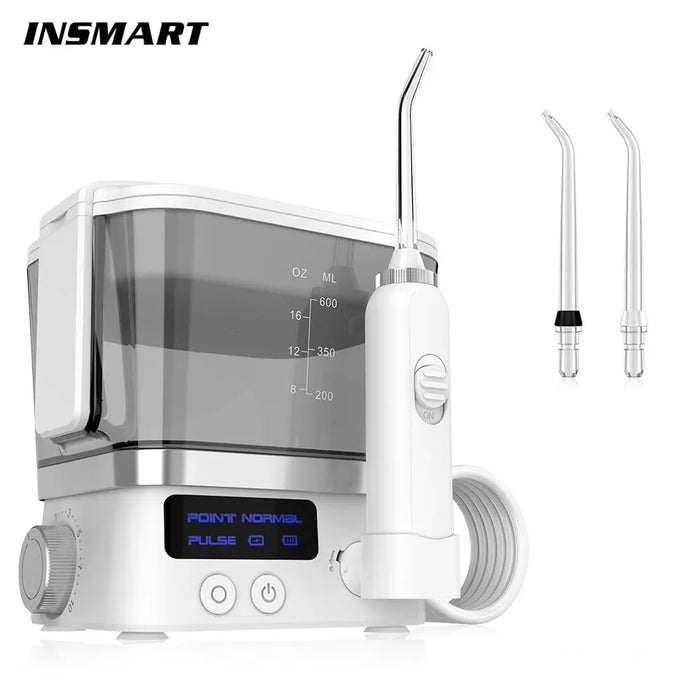 Oral Irrigator USB Rechargeable 10 Levels Water Flosser Portable Dental Water Jet 600ML Water Tank Household Teeth Cleaner