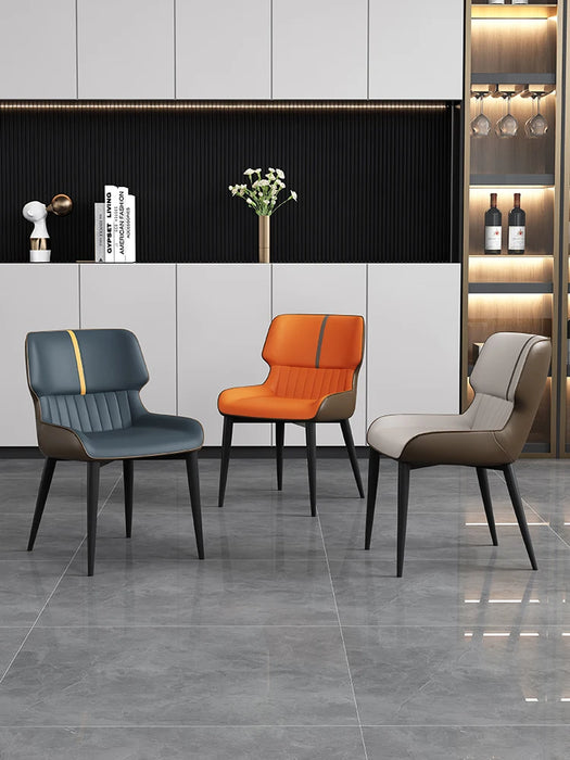 Modern Leather dining chair restaurant furniture nordic Dining room backrest Stool Cofe waiting soft chair ergonomics Design