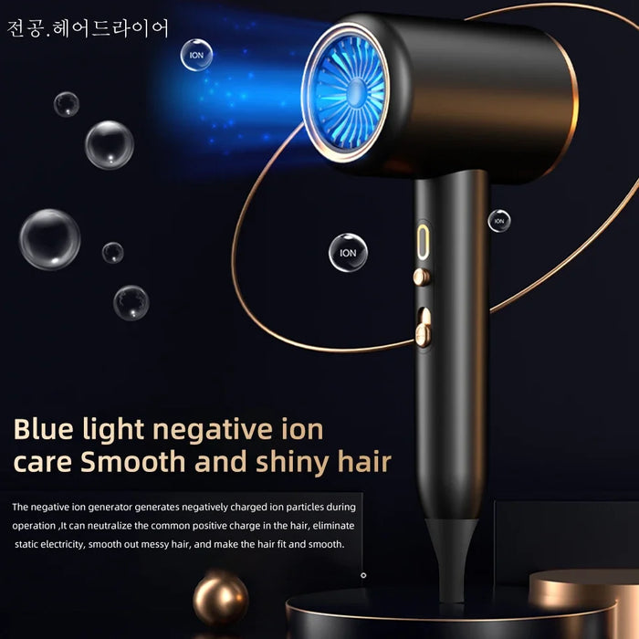 Professional Hair Dryer Hot Cold Wind Air Brush Hairdryer Negative Lonic Blow Dryer  Strong PowerDryer Salon Tool 2400W 3th Gear