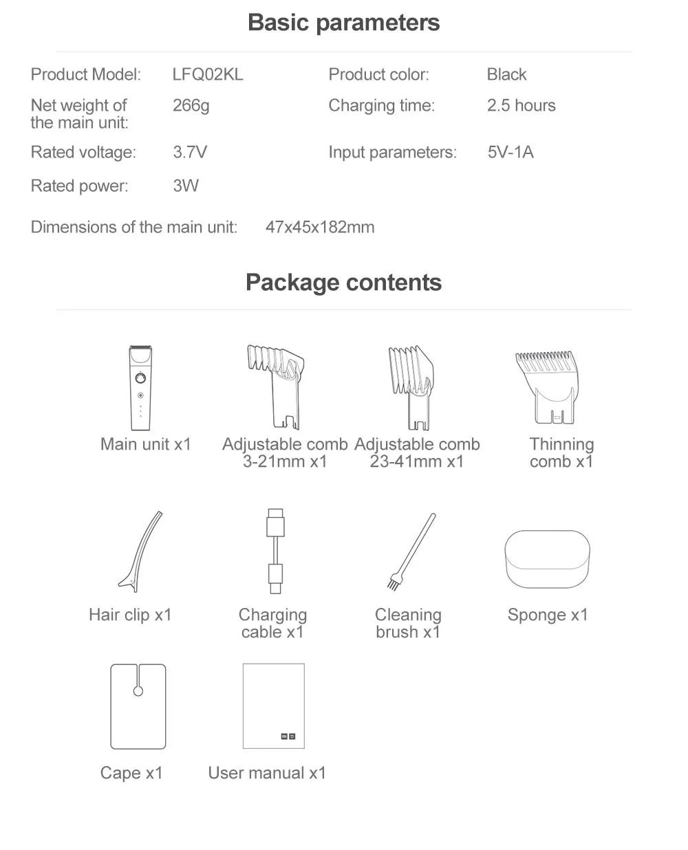 XIAOMI MIJIA Hair Trimmer Machine Hair Clipper IPX7 Waterproof Professional Cordless Men Electric Hair Cutting Barber Trimmers