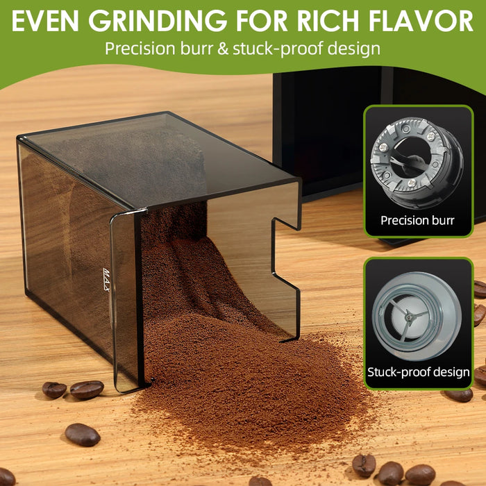 Electric Coffee Grinder Automatic Burr Mill Coffee Bean Grinding with 28 Grind Settings for Espresso French Press 2-12 Cups