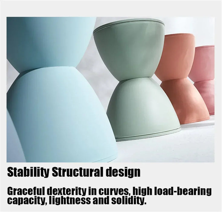 Nordic Modern Living Room Thickened hourglass Round Household Casual Simple apartment BBQ Low Stool Prince Stool Creative Shoe