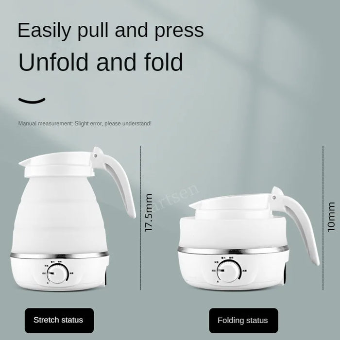 0.6L Mini Folding Kettle Portable Water Heater 600W Silicone Compression Electric Kettle Home Kettle Easy To Travel