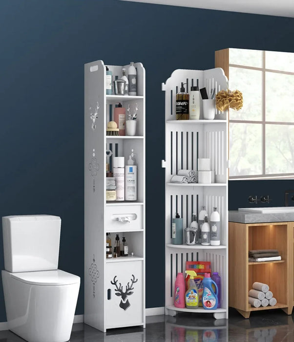 Floor Standing Bathroom Cabinet Multi-Layer Toilet Edge Cabinet Toilet Side Cabinet Storage Slot Storage Cabinet Waterproof