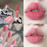 6-Color Lasting Matte Lip Gloss Non-Stick Cup Velvet Smooth Pomegranate Color Plump Lips Waterproof Smudge-proof Lipglaze Makeup