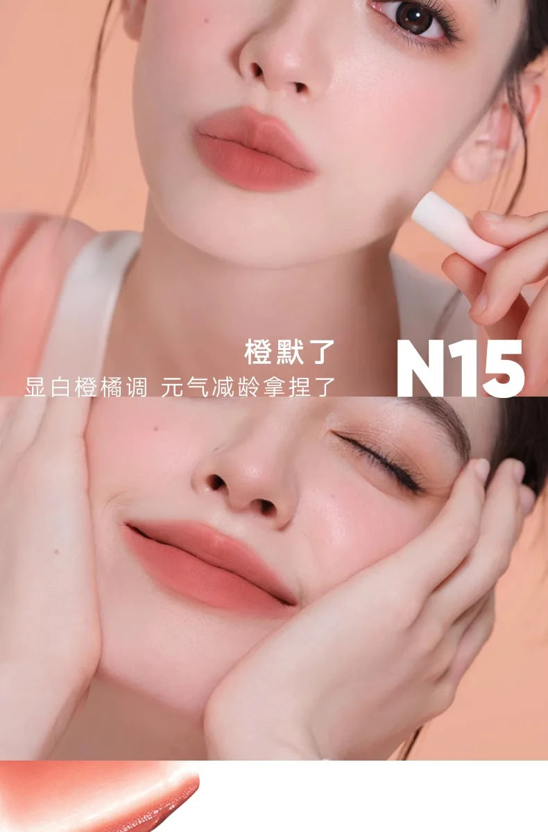 Judydoll Hydrating Non-sticky Lip Powder Cream Cushion Lipstick Matte Lip Stain White Lipsticks Light Lines Lip Clay Cosmetics