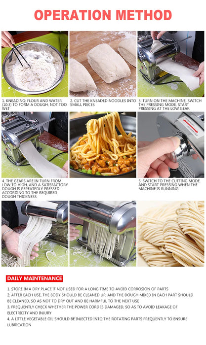 1 Blade Electric Stainless Steel Pasta Maker Machine Noodle Making Machine Dough Sheeter Dough Roller