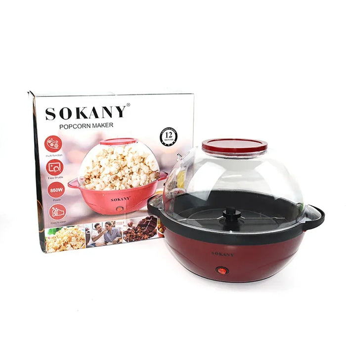 Popcorn Machine, Nonstick Plate, Electric Stirring with Quick-Heat Technology, Cool Touch Handles, Healthy Less Fat, 850W