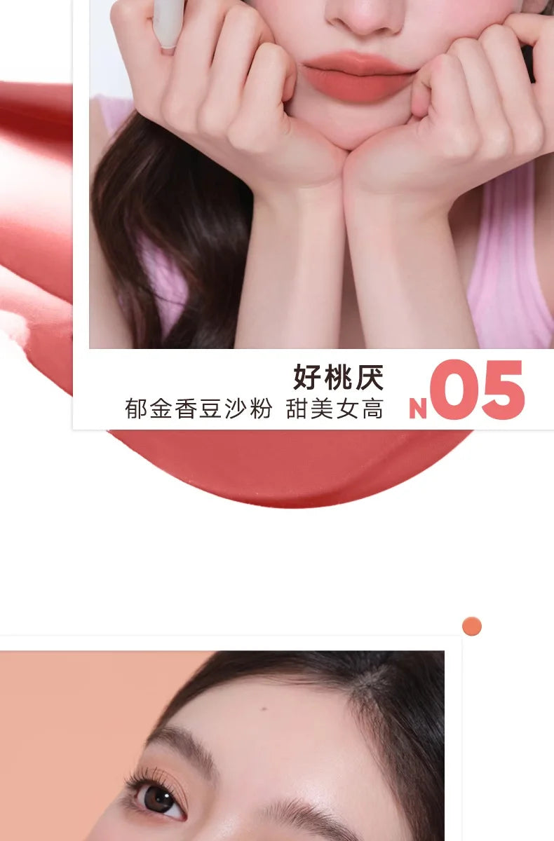 Judydoll Hydrating Non-sticky Lip Powder Cream Cushion Lipstick Matte Lip Stain White Lipsticks Light Lines Lip Clay Cosmetics