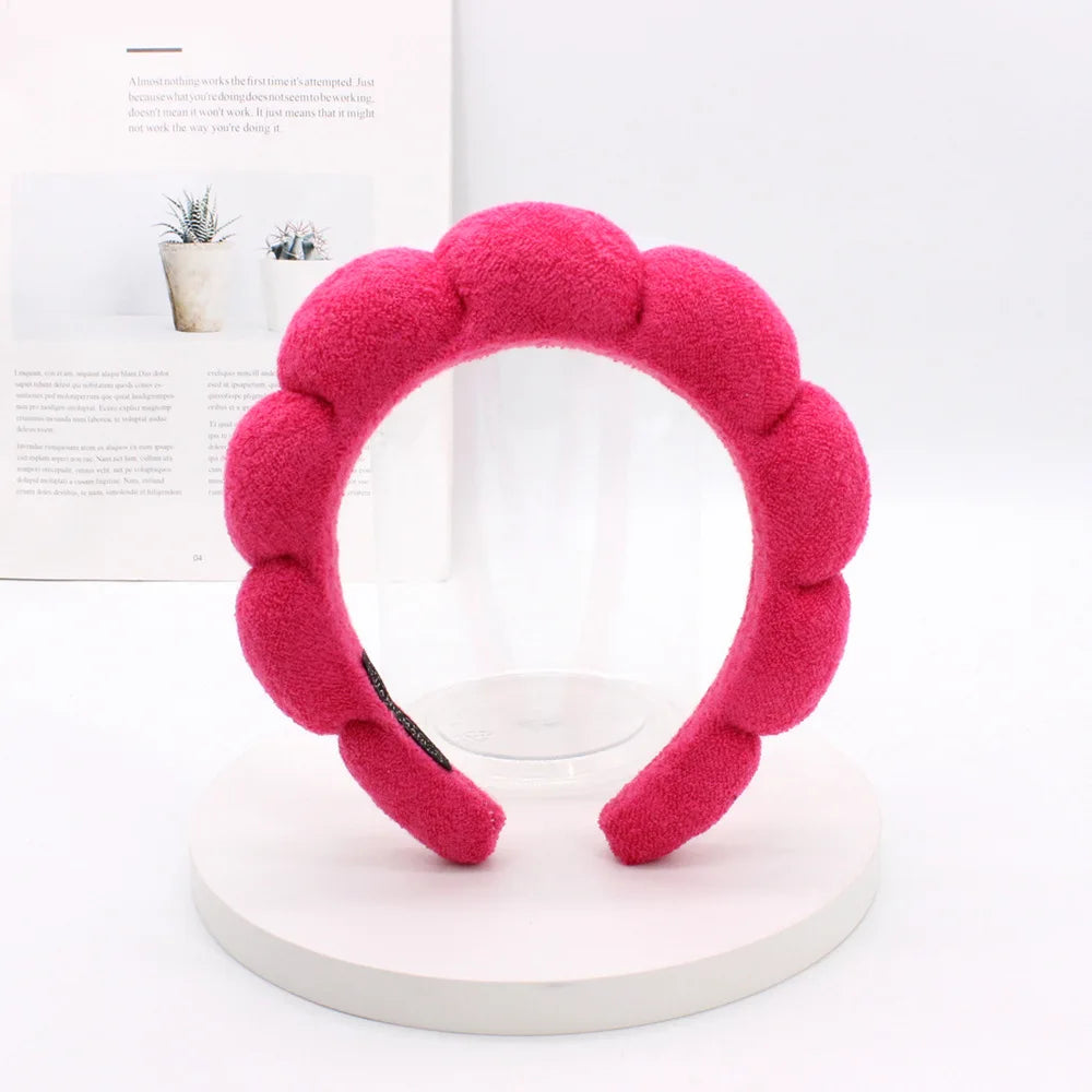 Terry Towel Cloth Headband Face Wash Headband Puffy Makeup Hairbands for Face Washing Soft Shower Wash Wristbands