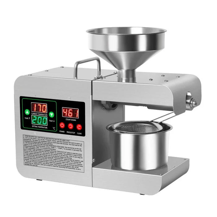 X8S New Upgraded Intelligent Temperature Control Oil Press Stainless Steel Cold Press Flaxseed Peanut Coconut Meat Oil Press