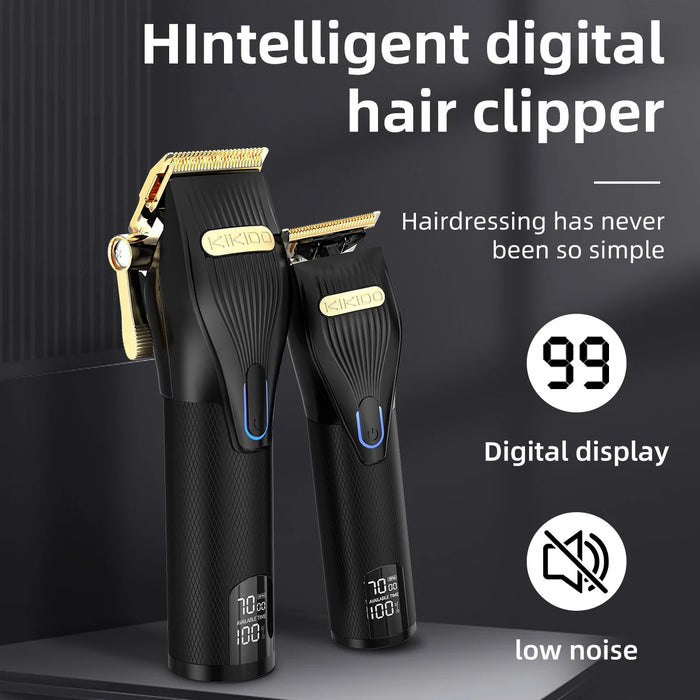 KIKIDO Two-Piece New Hair Clipper Suit LED Display Metal Hair Clipper USB Charging Electric Trimmer Hair Clipper 2577