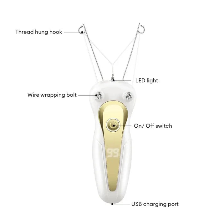 Mini Electric Hair Remover Facial Hair Removal Defeatherer Women Beauty Epilator Body Arm Cotton Thread Depilator LCD Display