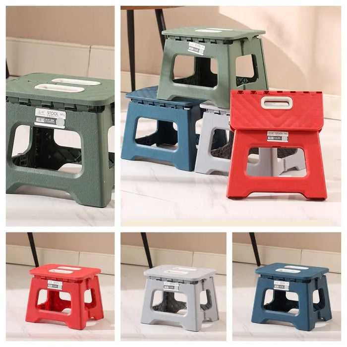 Thickened Folding Step Stool Portable Lightweight Shoe Changing Footstool Non-Slip Plastic Foldable Stool Kitchen