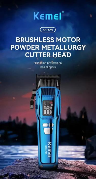 Kemei Hair Clipper Professional 9000 RPM Brushless Motor Haircut Machine Electric Trimmer Adjustable Hair Clippers Men KM-2796