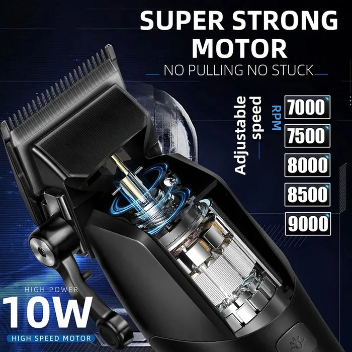 Kemei Professional Barber Hair Clippers Rechargeable Cordless Electric Hair Trimmer Hair Cutting Machine Men Hair Cutter 9000RPM