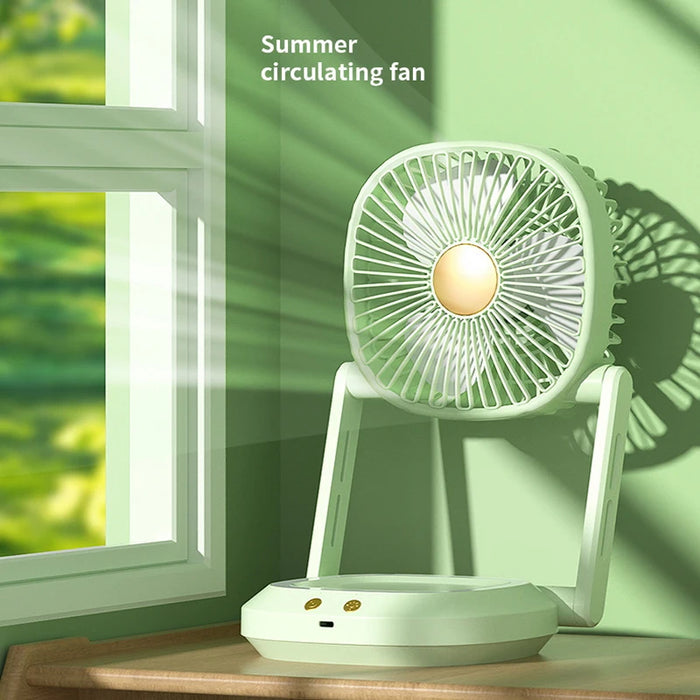 Home Desktop Office Desk Folding Light Electric Fan Portable Mini Desktop Folding Fan