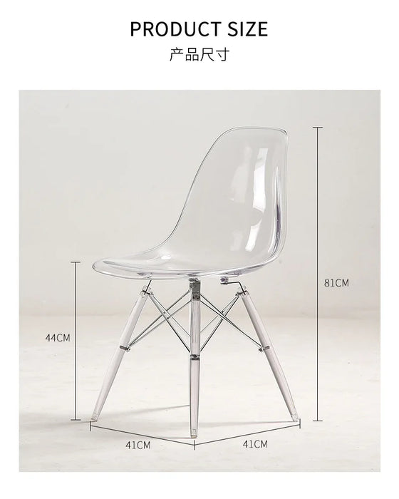 Joylove PC Chair Fashion Simple Transparent Plastic Chair Dining Chair Simple Creative Personality Dining Chair Coffee Chair