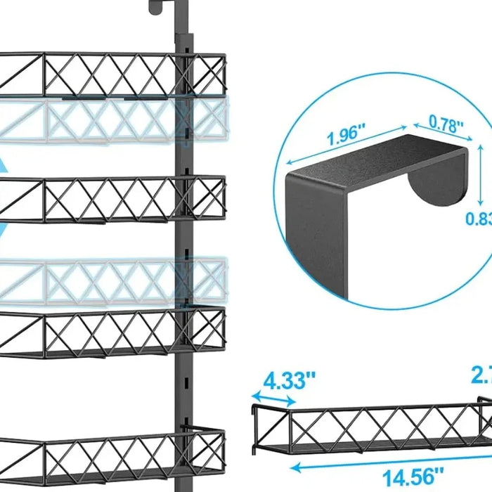 Multi-Layer Wall Mount Rack Bathroom Pantry Door Shelf And Pantry Organizer Storage Racks With Adjustable Basket Kitchen Storage