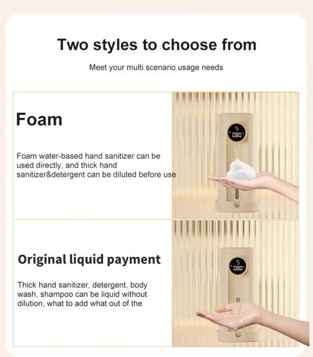 New Ipx6 Automatic Foam Soap Dispenser Kitchen Liquid Soap Dispenser Rechargeable Bathroom Infrared Motion Sensor Hand Sanitizer