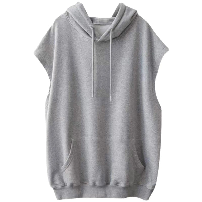 Women Sweatshirt Pullovers Short Sleeves Hoodies Fashion Solid Hooded Spring Summer 2024 Loose Tops High Street Hooded