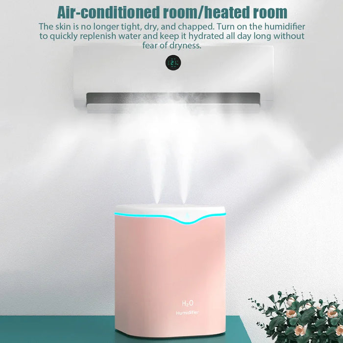 USB Portable Air Humidifier 2000ml Home Double Spray Port Essential Oil Aromatherapy Humificador Cool Mist Maker Fogger perfume