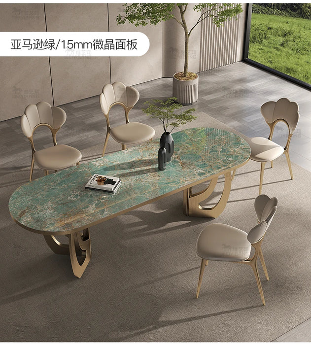 luxury Kitcjen Dining Table Set 6 People Desk legs metal Marble Dining Table Coffee Multifunctional mesa comedor home furniture