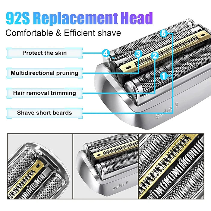 92S Electric Shaver Replacement with Braun 9 Series,compatible with 9290cc, 9291cc, 9370cc, 9293s, 9385cc, 9390cc, 9330s, 9296cc