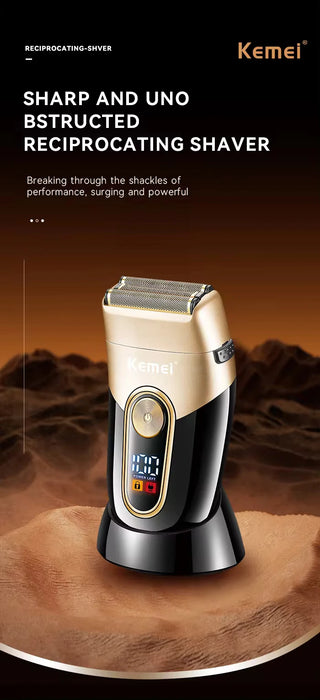 Kemei  Professional Cordless Rotary Electric Shavers LCD Digital Display USB Rechargeable Electric Razor KM-3209