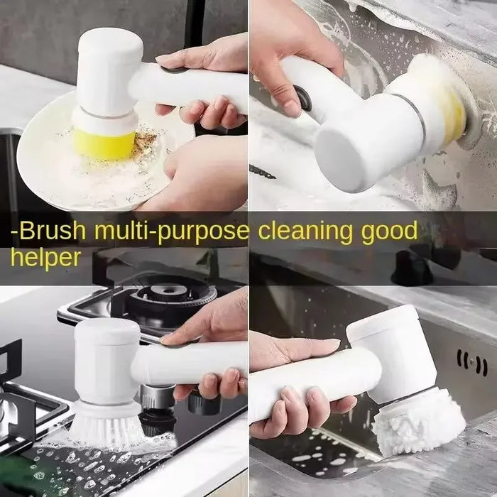 New 5in1 Electric Spin Scrubber,Bathroom Cleaning Brush Power Scrubber with 5 Replaceable Brush Heads, Electric Cleaning Brush