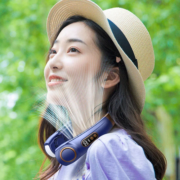 Xiaomi Hanging Neck Fan Digital Display Power ventilador Bladeless Neckband Fan Portable Summer Air Cooler USB Rechargeable