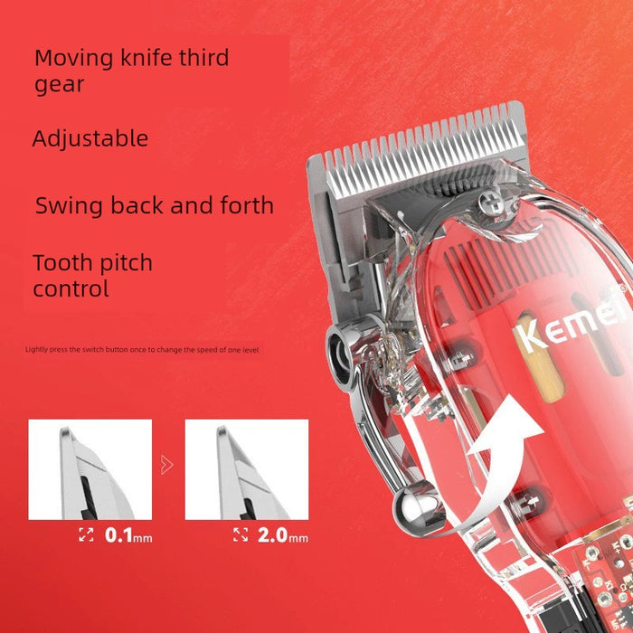 Kemei/Kemei KM-1761 Transparent Body Hair Clipper USB Fast Charging High Power Hair Salon Professional Electric Clipper