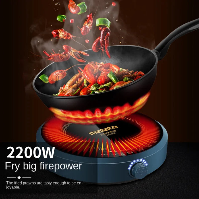 Electric Ceramic Stove Home Mini Tea Cooker 2200W High Power Induction Cooktop Round Induction Cooker Kitchen Appliances