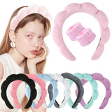 Terry Towel Cloth Headband Face Wash Headband Puffy Makeup Hairbands for Face Washing Soft Shower Wash Wristbands