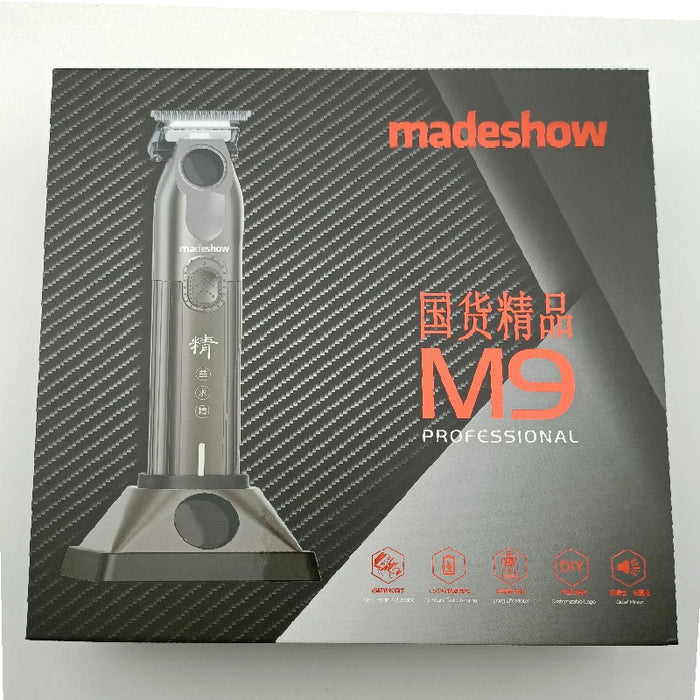 Madeshow M9 Hair Trimmer for men,Electric Beard Trimmer,Adjustable Zero Gapped Blade,Barber Supplies,Mustache Trimmer DLC Blade