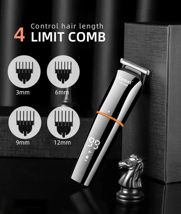 Kemei Waterproof 11 in 1 Men's Grooming Kit Electric Beard Trimmer Cordless Razor Hair Clippers Rechargeable Nose Trimmer