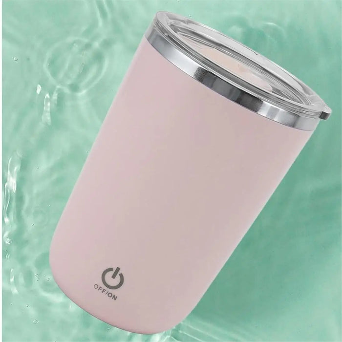 Rechargeable Stainless Steel Automatic Magnetic Mixing Cup with Lid,350ml Coffee and Milk Stirring Mug, For Office and Car Use