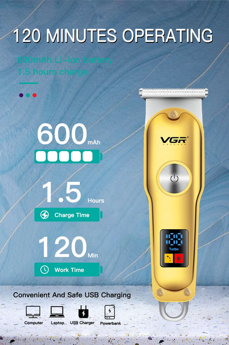 VGR Hair Clipper Cordless Hair Cutting Machine Electric Barber Hair Trimmer Mini Haircut Machine Portable Clipper for Men V-290