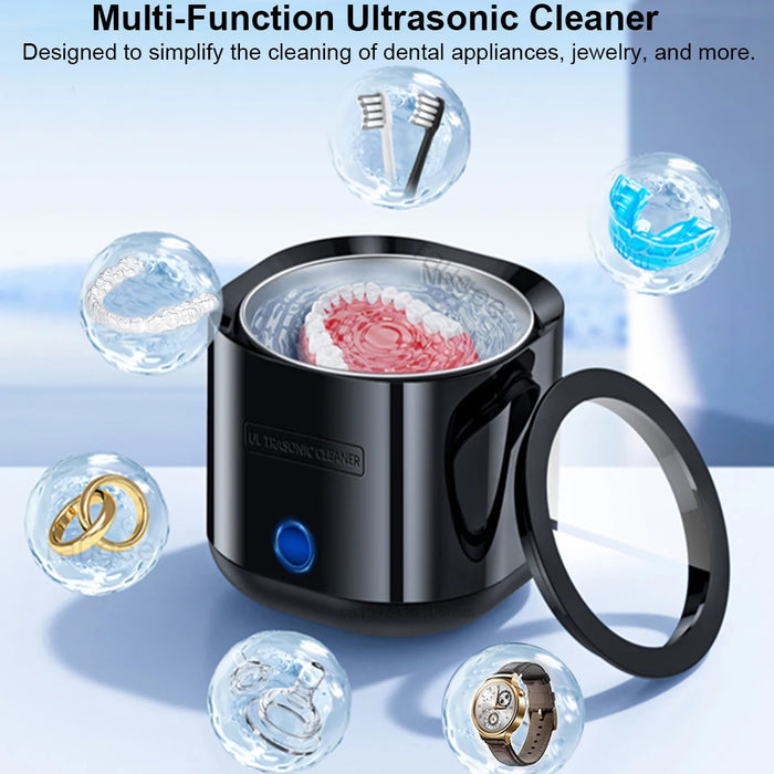 Ultrasonic Cleaner for Dentures Retainer Ultrasound Jewelry Cleaner 42kHZ Ultrasonic Cleaning Bath for Jewelry Denture Retainer