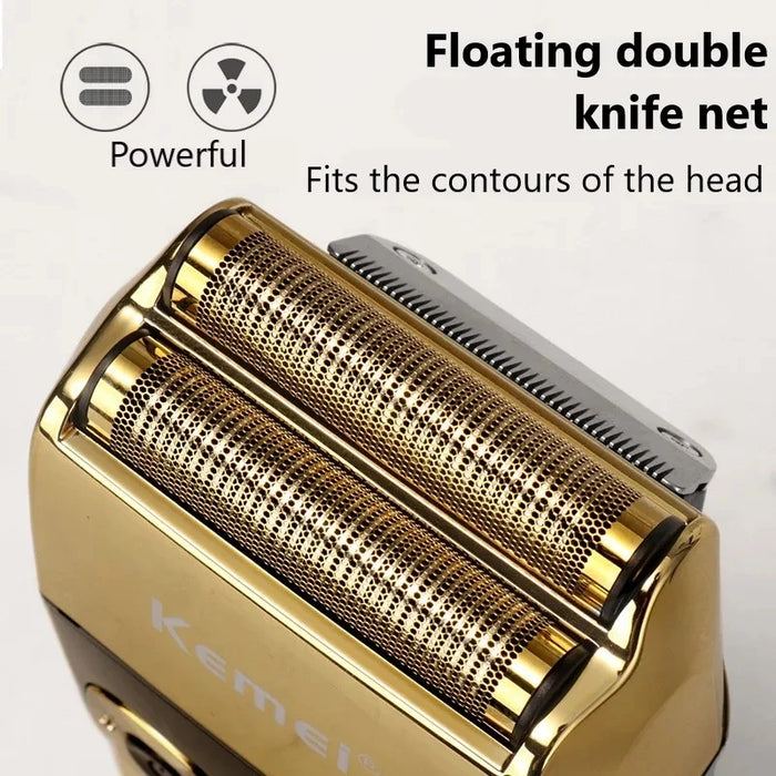 Kemei Original Electric Shavers Blades Golden Foil Knife Net and Cutter Head Suitable for KM-2028 Replacement Floating Razor